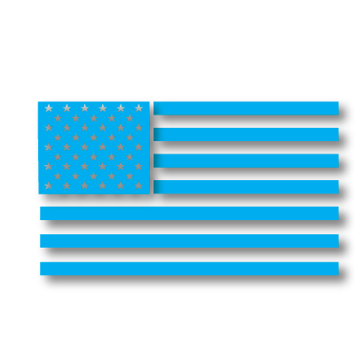 American Flag Helmet Decal 2.25" H x 4.00" W