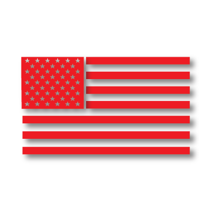 American Flag Helmet Decal 2.25" H x 4.00" W